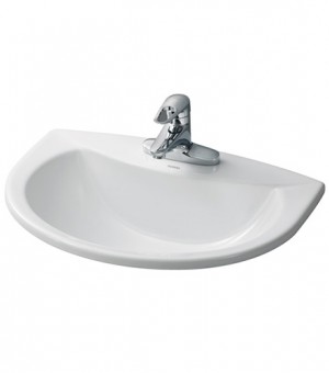 حوض مغسلة مدور فوق الرخام أبيض مع خرم واحد للخلاط  580×450 ملم  - صناعة صيني # TOTO - LW571CBT1